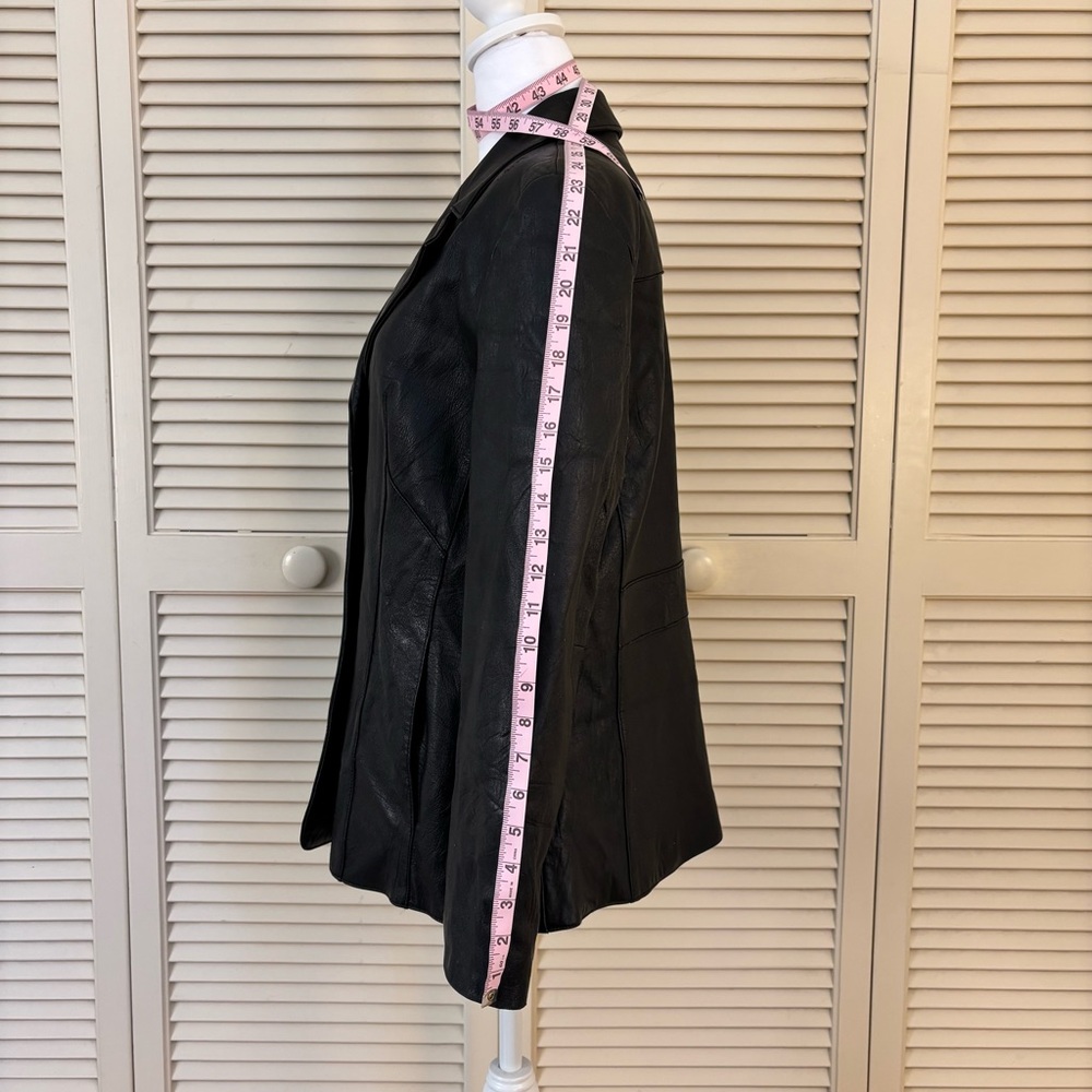 Wilson Leather Jacket Black Button Up Large - Picture 5 of 13